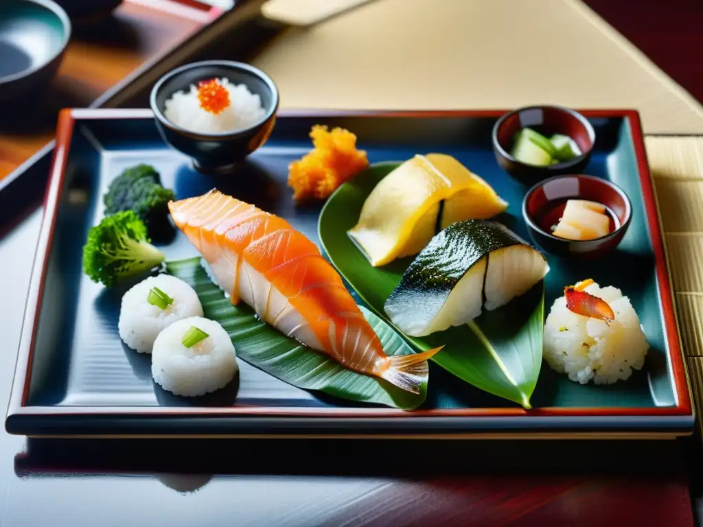 Exquisita comida kaiseki japonesa en Michelinstarred Una mesa de comida kaiseki japonesa en un restaurante con estrellas Michelin en Asia