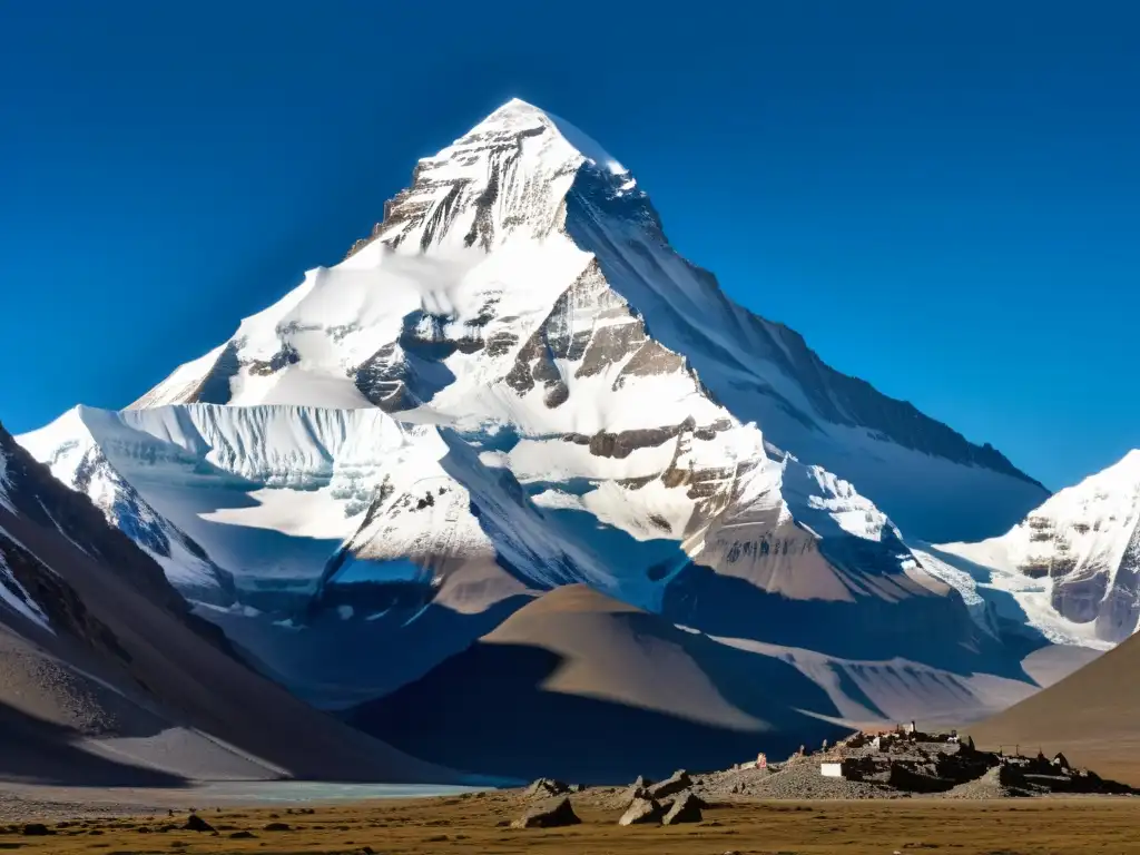 Monte Kailash nevado en el Tíbet, símbolo espiritual