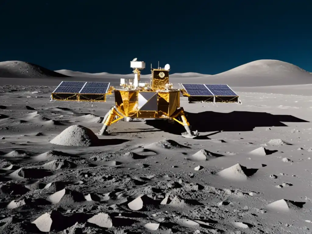 La nave espacial Chang'e5 de China, avanzando en la carrera espacial, aterriza en la luna con la Tierra de fondo