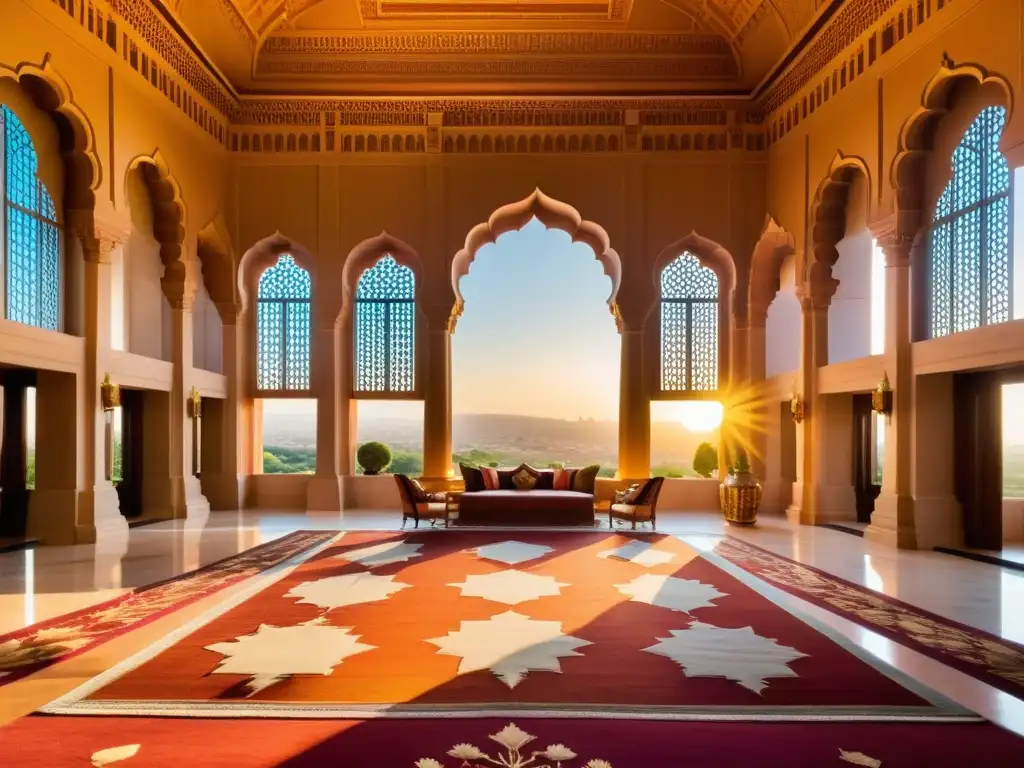 El opulento interior del Palacio Umaid Bhawan en Jodhpur, India