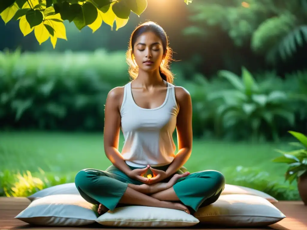 Persona meditando en la naturaleza, cultivando amor incondicional con Meditación Metta para amor incondicional