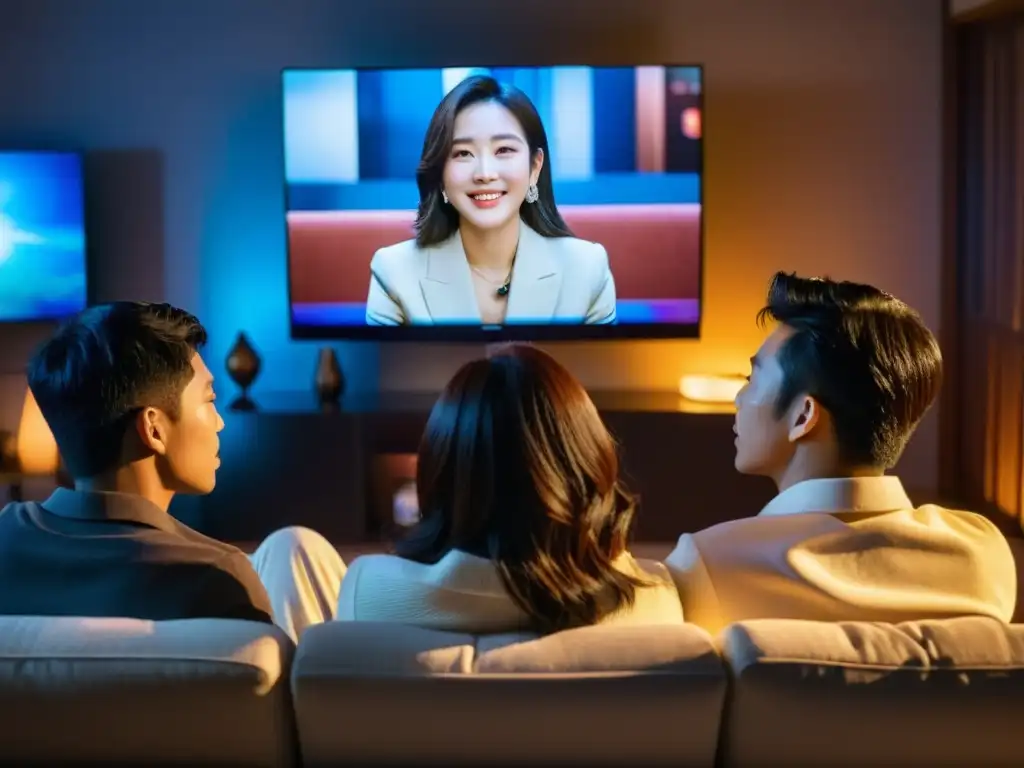 Personas de diferentes partes del mundo disfrutan juntas viendo un Kdrama, mostrando alegría, risas y lágrimas