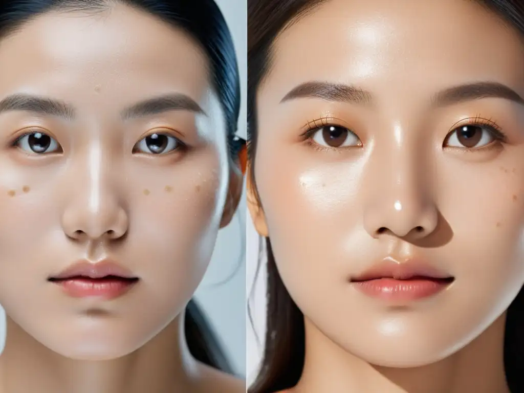 Transformación de piel con rutina de belleza coreana: de opaca y con poros visibles a radiante y suave