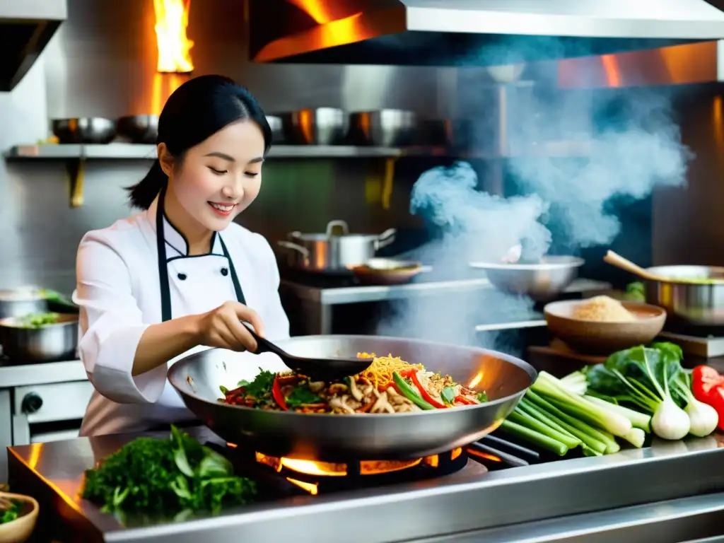 Zhou Xiaoyan prepara plato chino en cocinatradicional