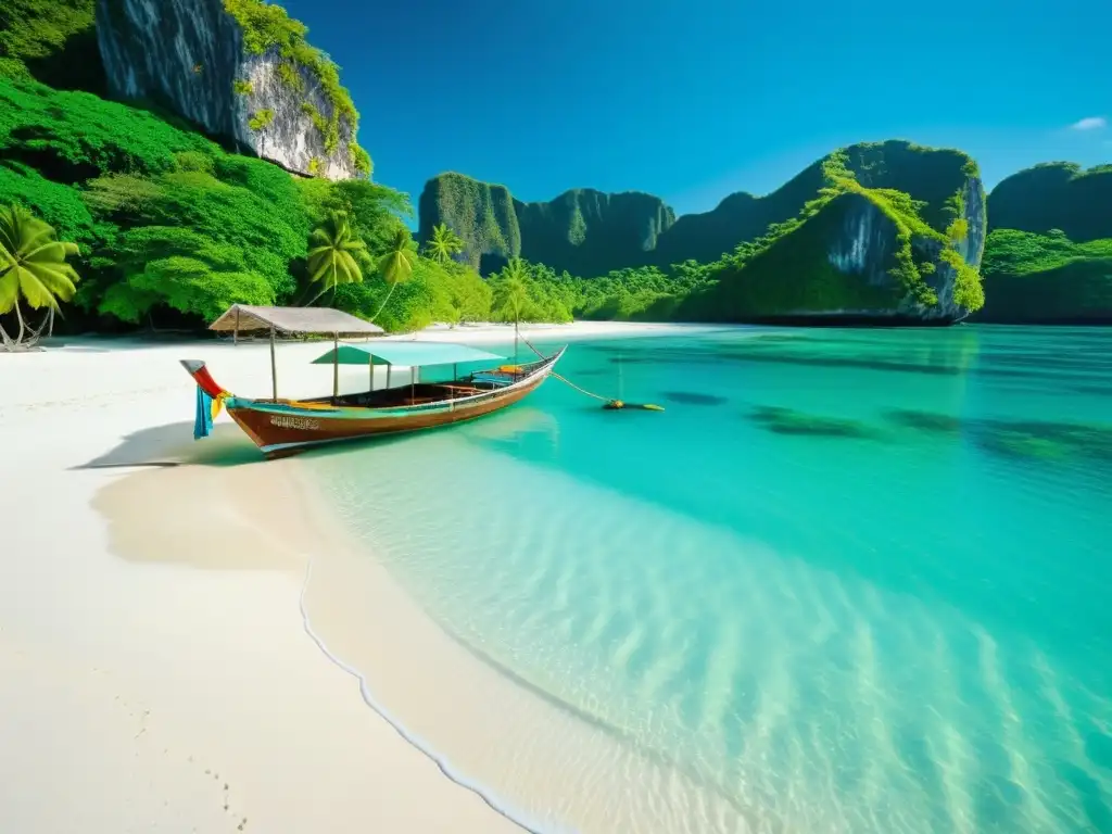 Playa paradisíaca en Filipinas, con aguas turquesas y acantilados verdes