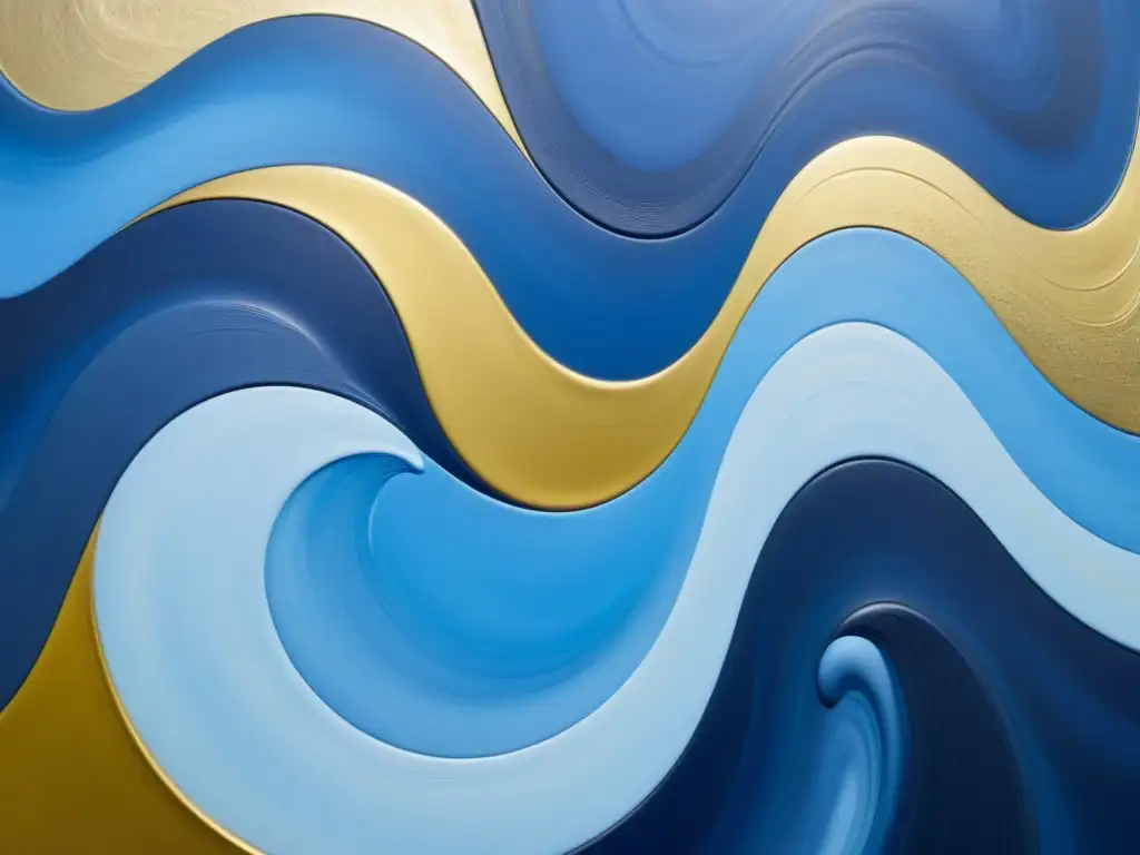 Vibrante obra de arte abstracto en galería contemporánea Una poderosa obra de arte abstracto con dinámicos remolinos de color en una galería de arte contemporáneo