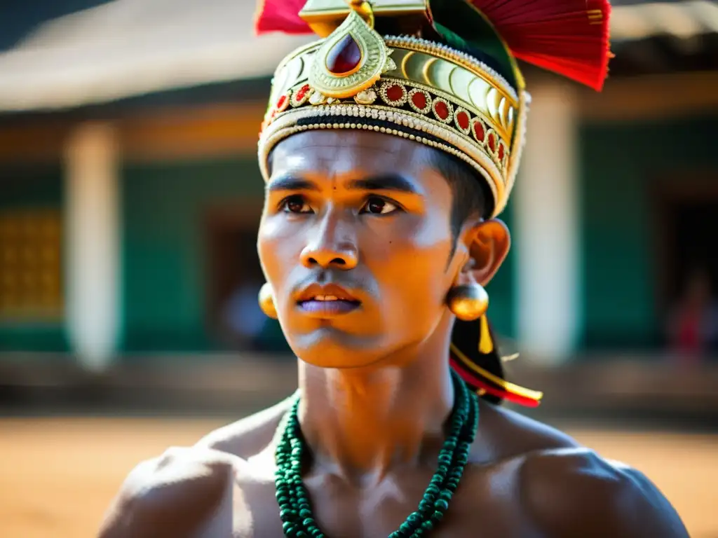 Un practicante de Bokator ejecuta un baile guerrero Khmer, mostrando fuerza y orgullo cultural