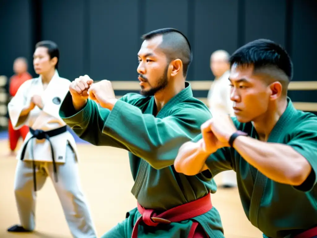 Practicantes de Systema en una sesión de combate lento y controlado, reflejando la filosofía de eficiencia y calma