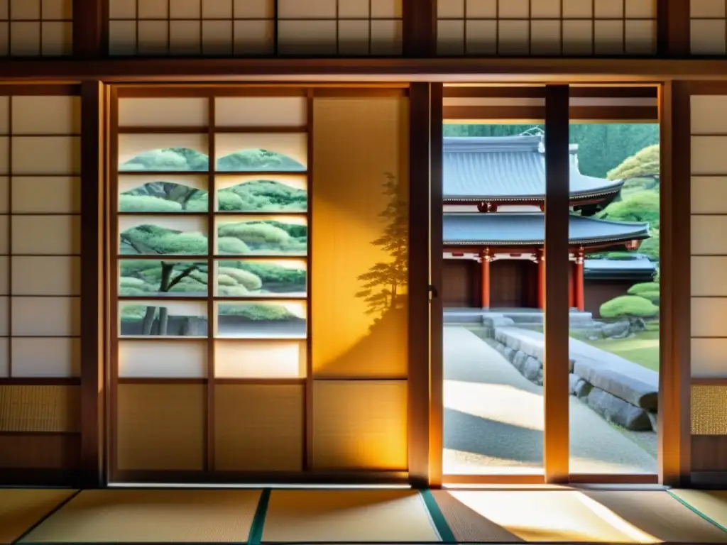 Evolución de puertas deslizantes en arquitectura japonesa: Detalles meticulosos y serenidad en un fusuma histórico de un templo