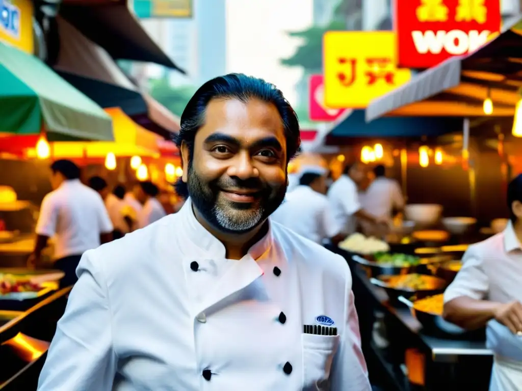 El renombrado chef Gaggan Anand prepara comida callejera asiática en las bulliciosas calles de Bangkok, creando una experiencia lujosa