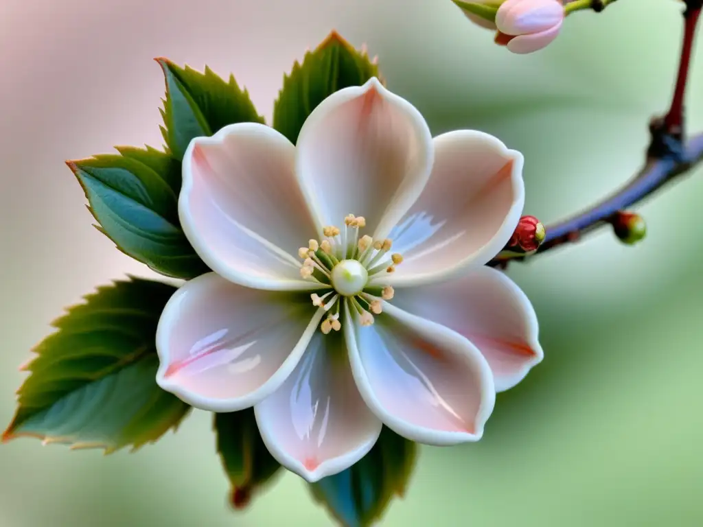 Una representación de arte japonés captura la efímera belleza de un sakura de porcelana