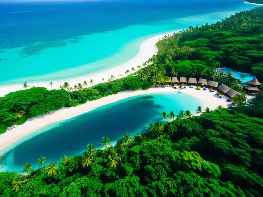 Resort de lujo en Tailandia: Exuberante paraíso tropical con arquitectura tradicional tailandesa, playa de arena blanca y aguas azules