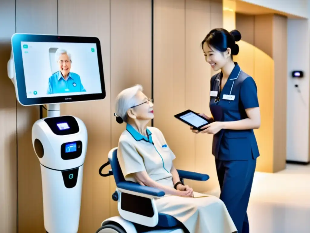 Robótica asistencial en Asia: Robots avanzados cuidan con cariño a ancianos en instalación de vanguardia, fusionando tecnología y cuidado