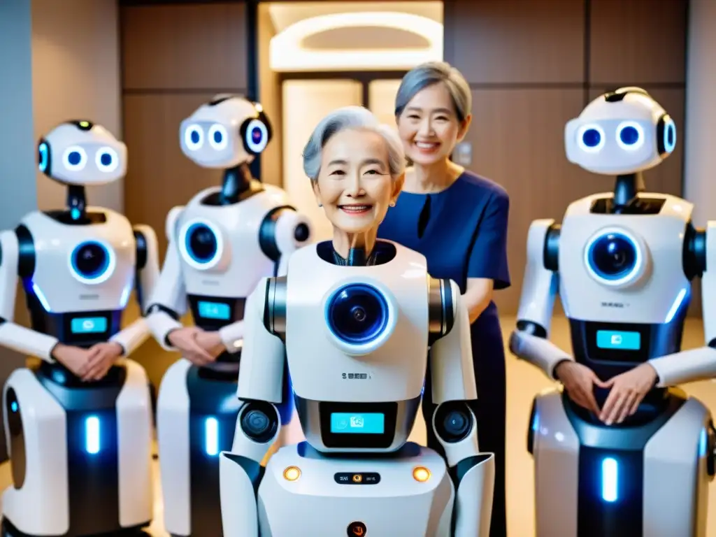 Robótica asistencial en Asia: Integración innovadora de robots en cuidado de ancianos, en un ambiente sereno y moderno