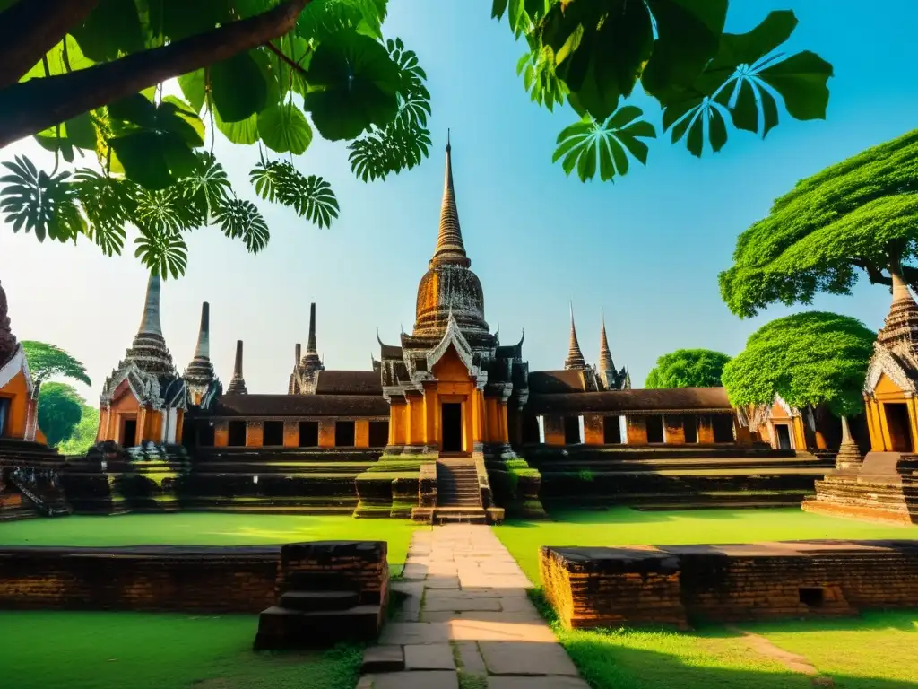 Ruinas antiguas de Wat Mahathat en Ayutthaya, Tailandia