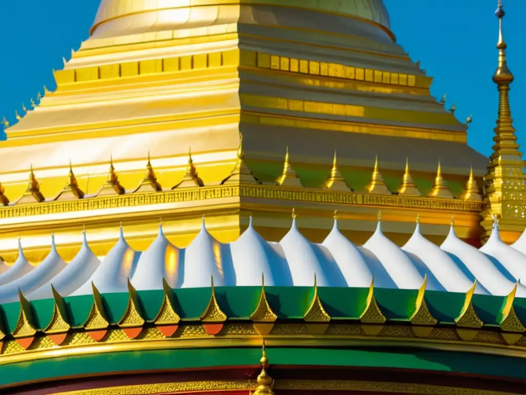 Suntuosa imagen muestra la majestuosidad del complejo del templo y la estupa dorada del santuario sagrado en Asia, Shwedagon Pagoda, Yangon, Myanmar