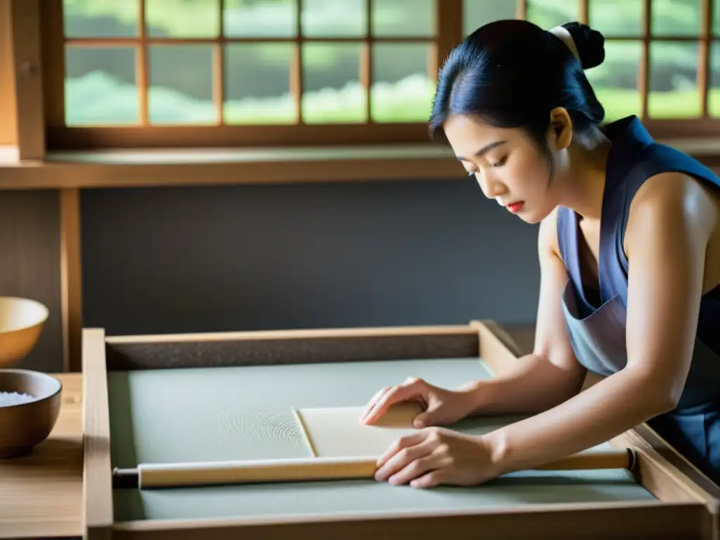 Un taller tradicional japonés de fabricación ancestral de papel washi