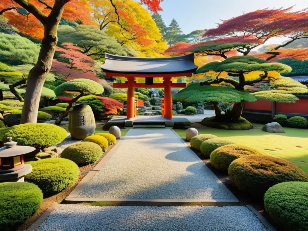 Un jardín japonés tradicional con influencia del Bushido en Japón