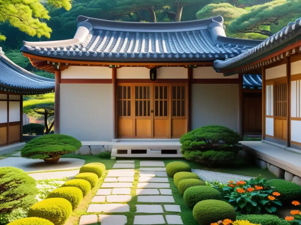 Tranquila casa Hanok rodeada de vegetación, reflejo de la historia coreana en alojamientos únicos