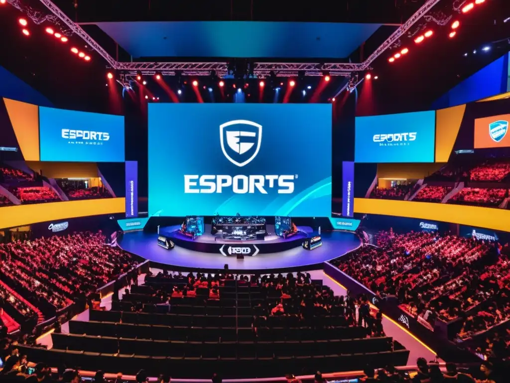 Vibrante arena de eSports asiáticos con equipos en análisis táctico, en medio de un ambiente competitivo y emocionante