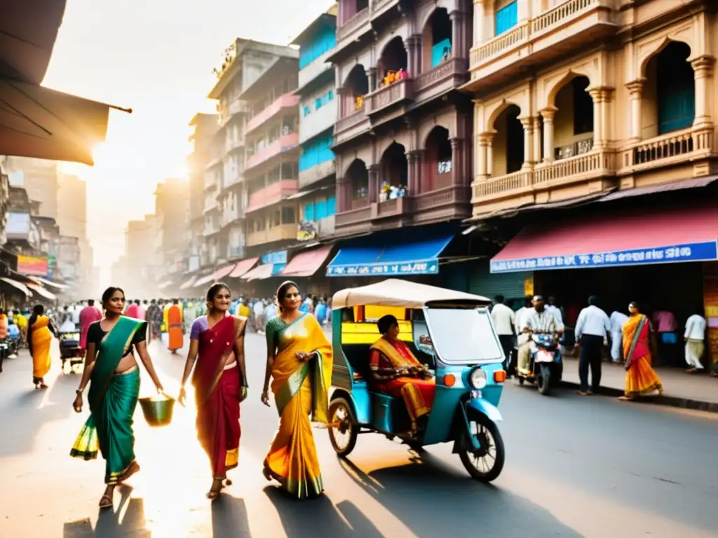 Un vibrante atardecer en Mumbai, India