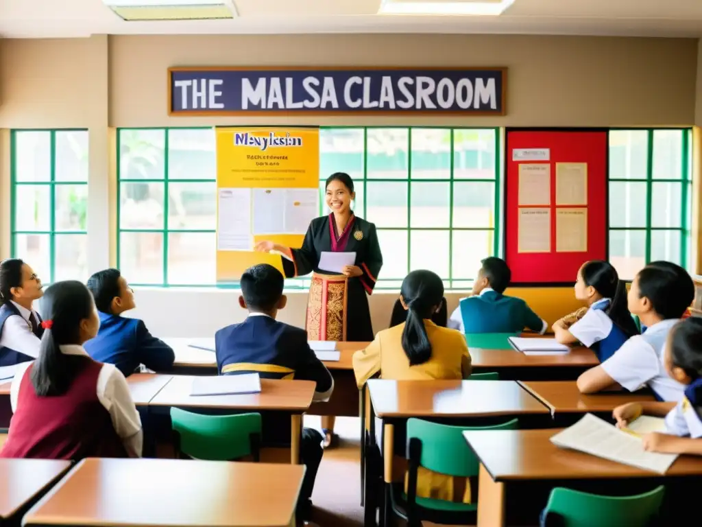 Vibrante aula en Malasia refleja cultura educación nacional Malasia con diversidad étnica y enseñanza dinámica