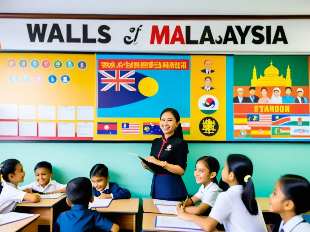 Vibrante aula en Malasia, reflejo cultura educación nacional Malasia, diversidad cultural en el aula