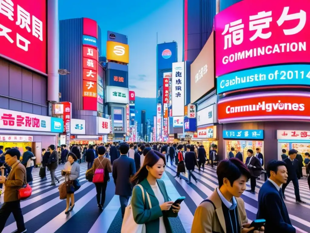 Vibrante calle de Tokio con carteles de tecnología