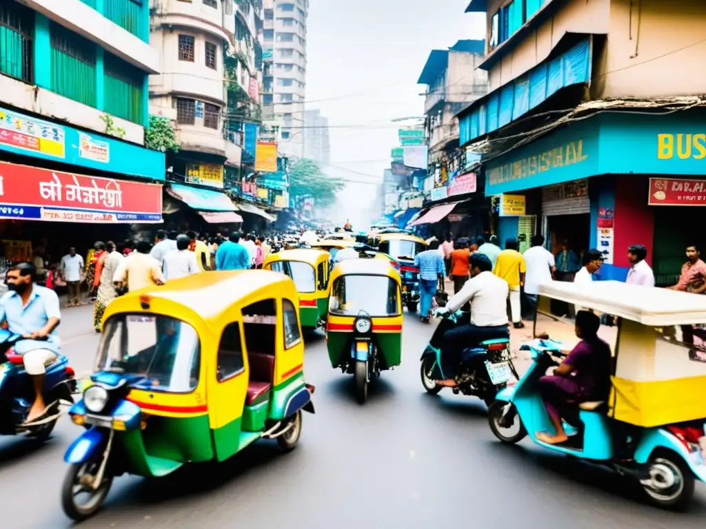 Vibrante calle de Mumbai, India, con energía urbana y diversidad