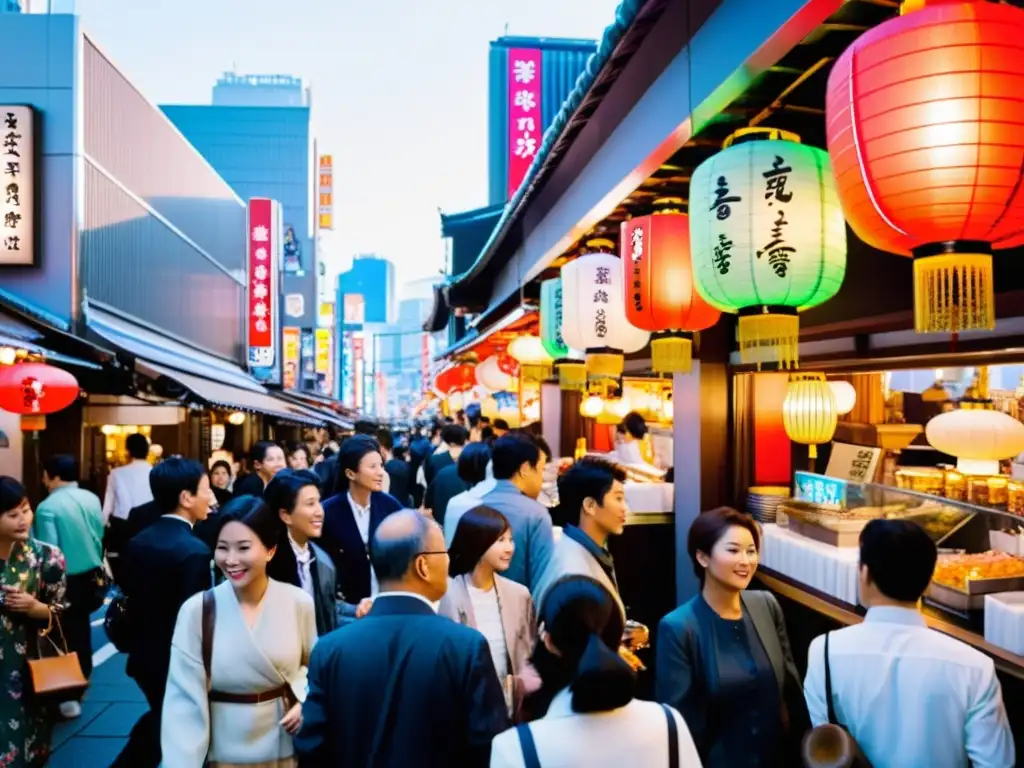 Vibrante calle de Shibuya, Tokyo, con luces de neón y restaurantes fusion culinaria Asia