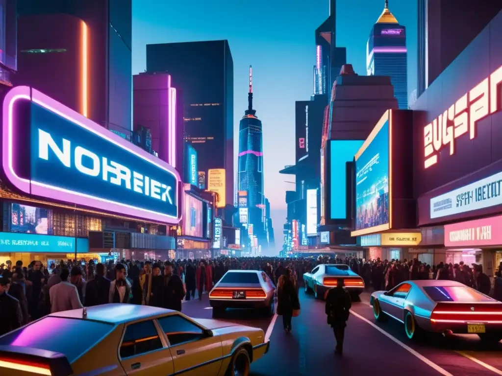 Vibrante ciudad cyberpunk anime, luces neón y rascacielos, estética futurista y urbana