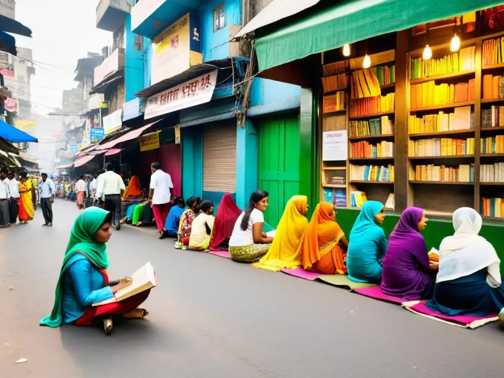 Vibrante escena callejera en Mumbai, India, con personas de todas las edades y fondos