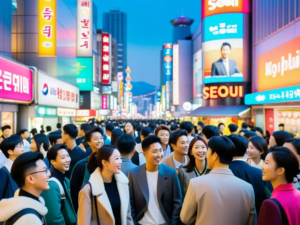 Vibrante escena callejera en Seúl, Corea del Sur