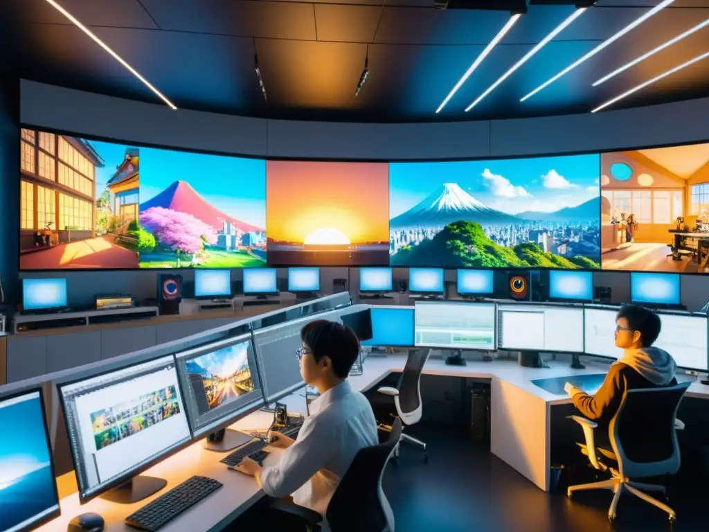 Estudio de animación en Tokyo: innovación y dedicación Vibrante estudio de animación en Tokio, Japón, fusionando tecnología con arte tradicional