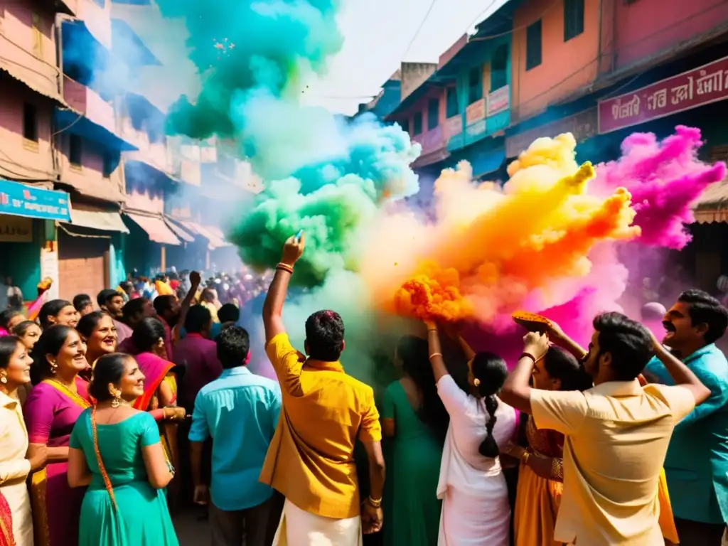 Vibrante celebración del Holi en la India; experiencia única fiesta colores Holi, alegría y tradición