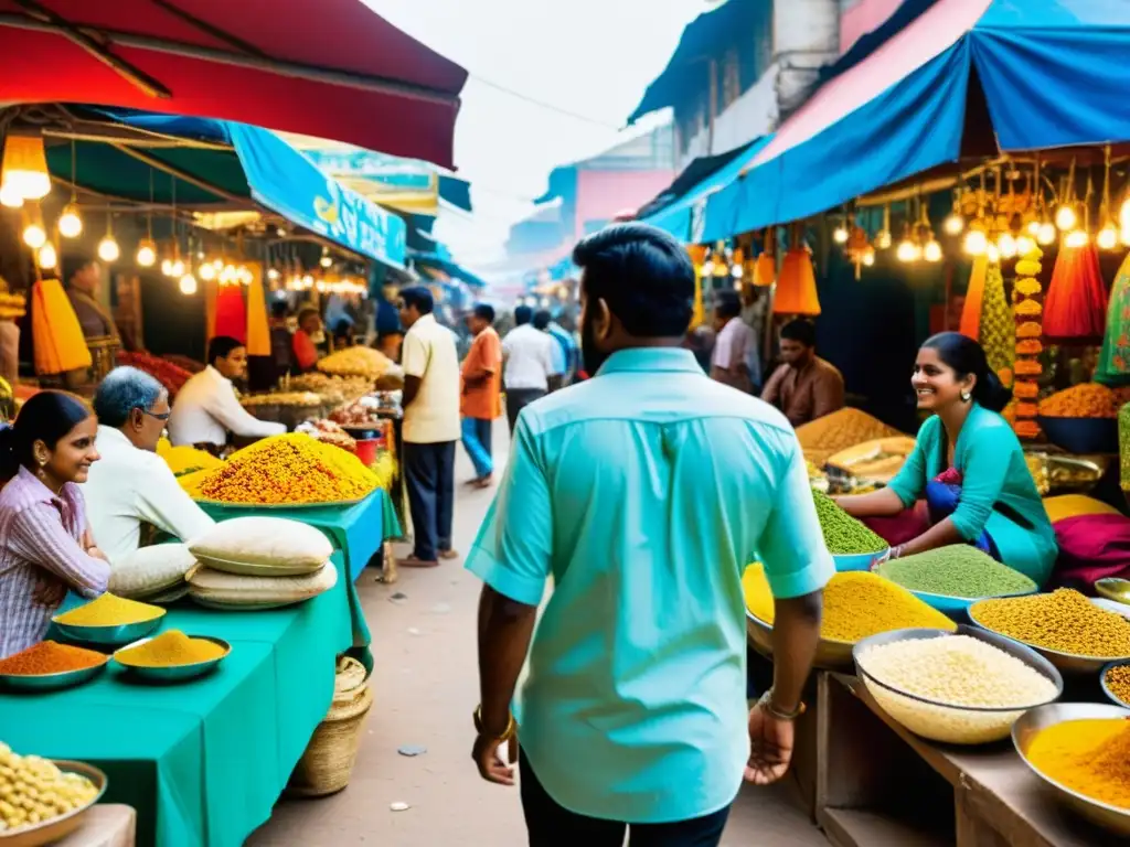 Vibrante mercado de arte indio: tradición y modernidad se entrelazan en una muestra artística diversa bajo el cálido sol de la India