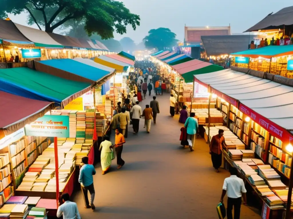 Vibrante mercado de libros en India, donde se entrelazan modernidad y tradición en la literatura india