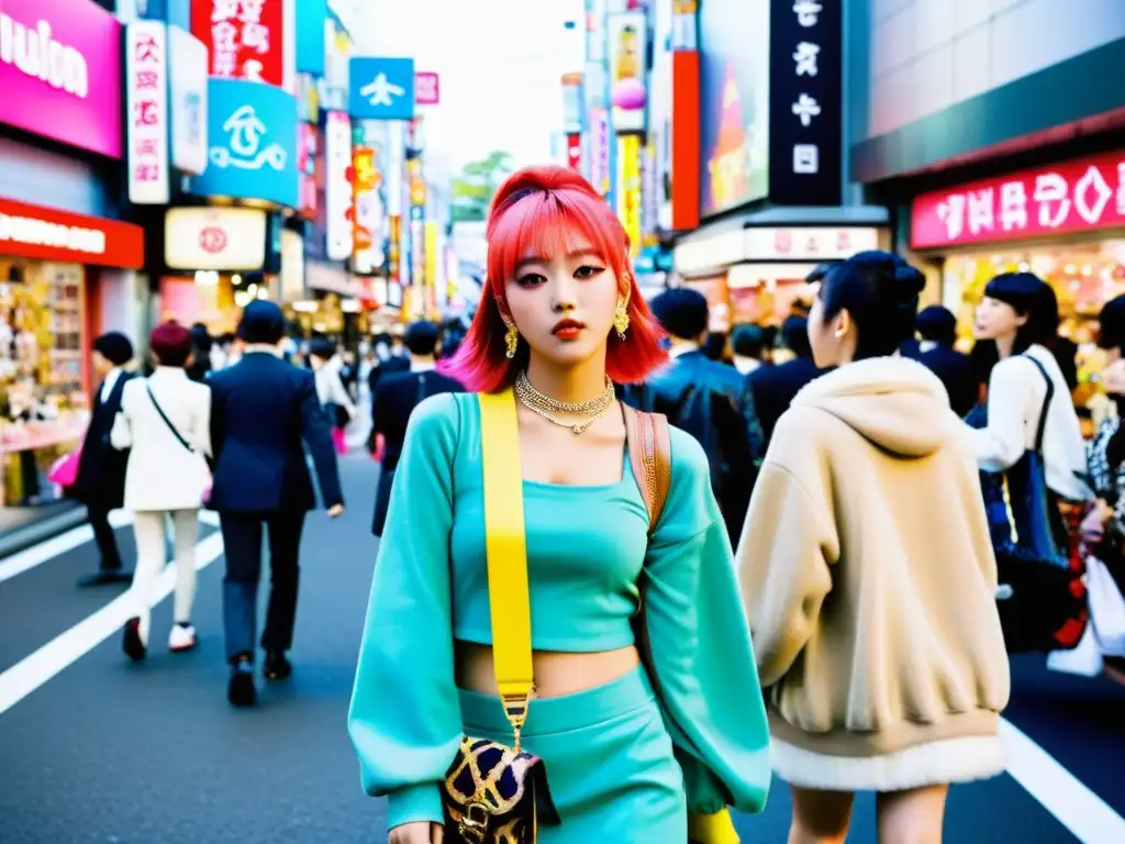 Vibrante moda callejera en Harajuku, Tokio, fusionando estilo occidental con influencia Harajuku