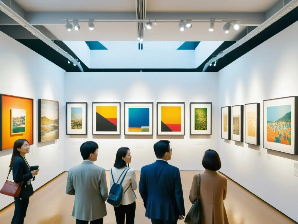 Visitantes disfrutan del arte coreano contemporáneo en una bulliciosa galería de Seúl, llena de energía creativa