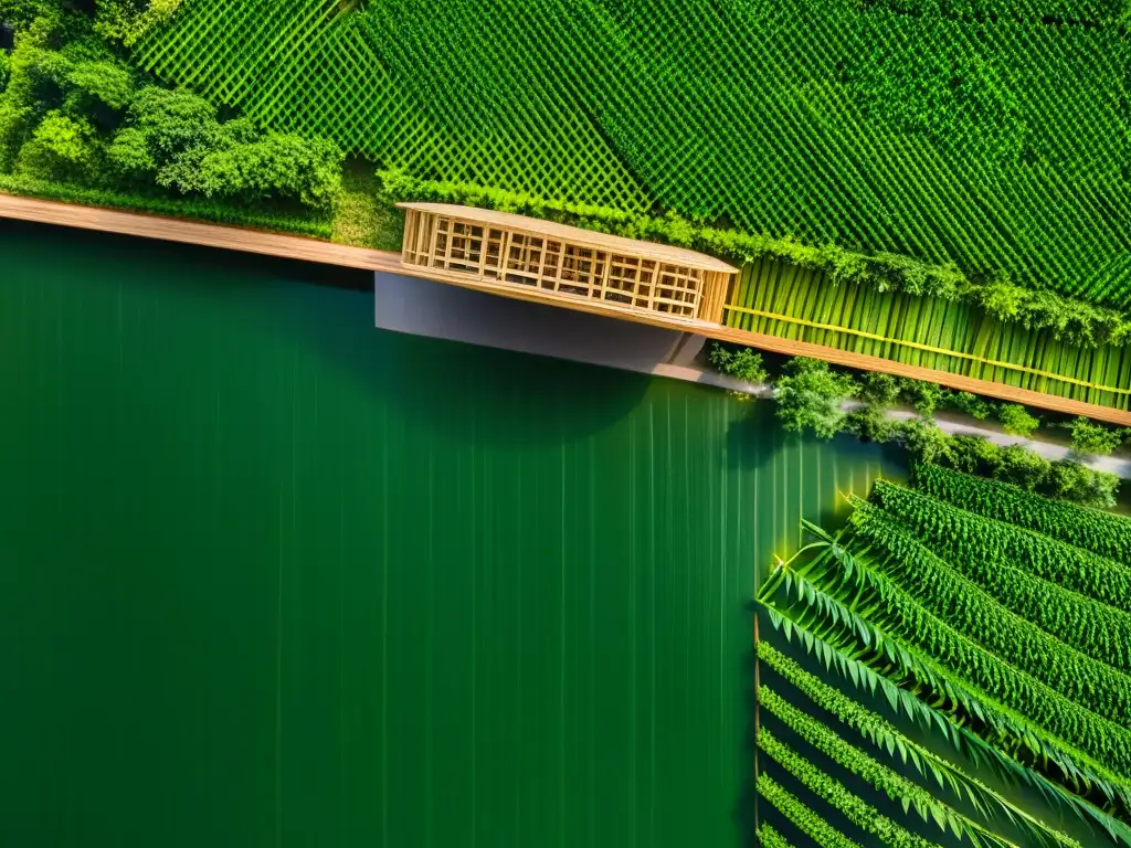 Vista aérea del impresionante Bamboo Wing de Arquitectos Vo Trong Nghia en Ho Chi Minh, Asia