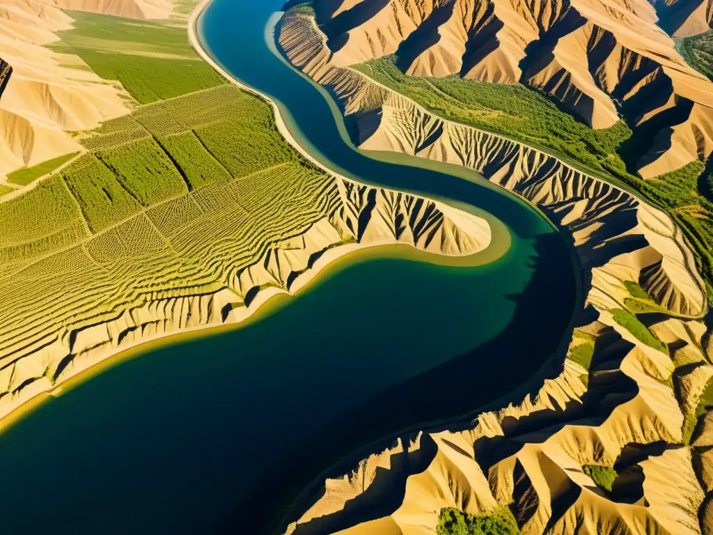 Red de drenaje ancestral del Valle del Indo: ingeniería avanzada Vista aérea de intrincados sistemas de drenaje en el Valle del Indo, mostrando ingeniería avanzada Valle Indo