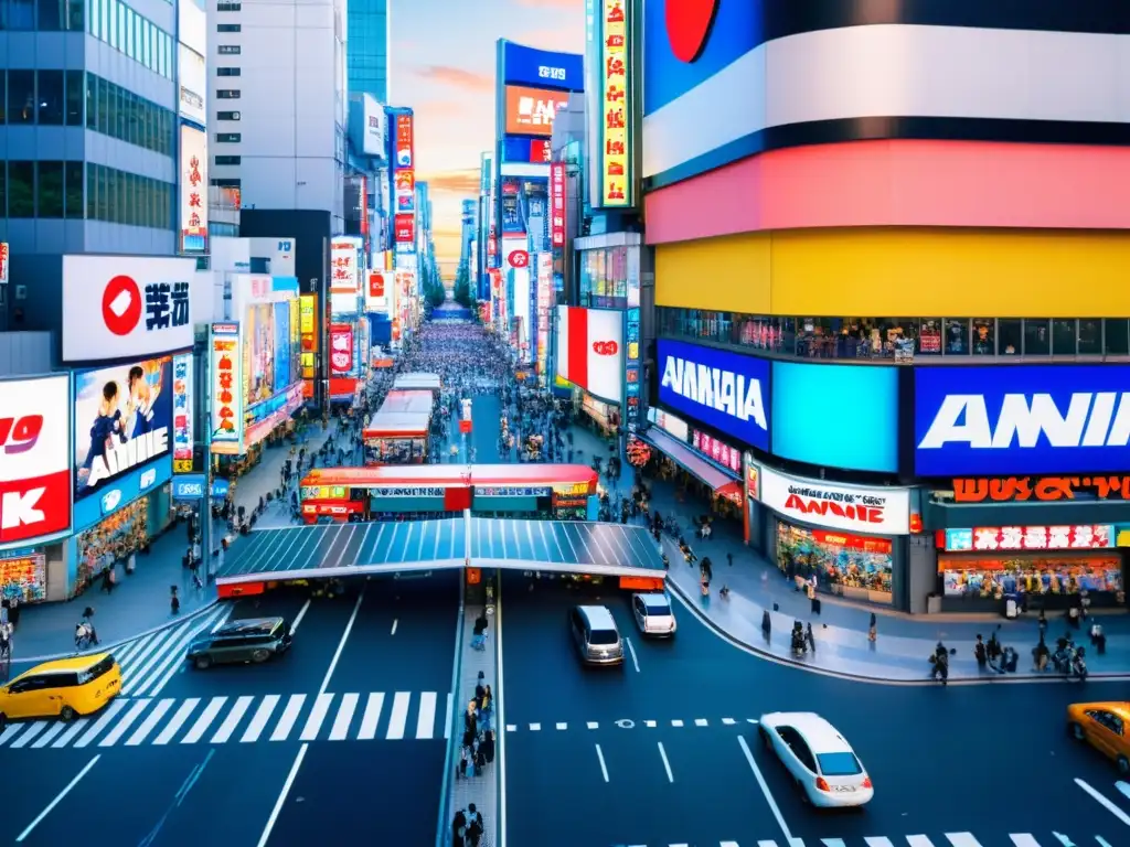 Vista aérea de Akihabara, Tokio, con vibrante cultura anime y manga