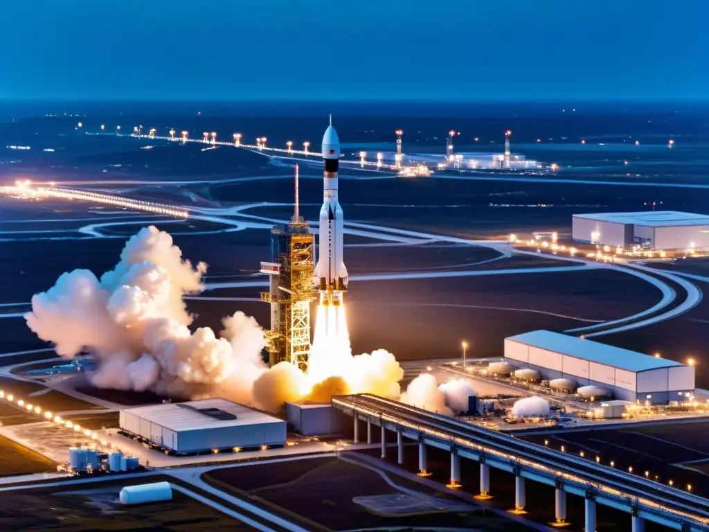 Vista detallada de instalaciones de lanzamiento espacial en China, destacando avances en la carrera espacial del país