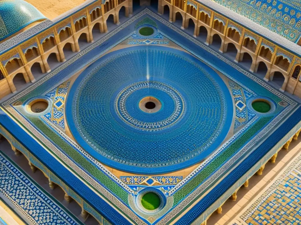 Vista detallada de las madrasas en la Plaza Registán, Samarcanda, con visitantes y detalles arquitectónicos