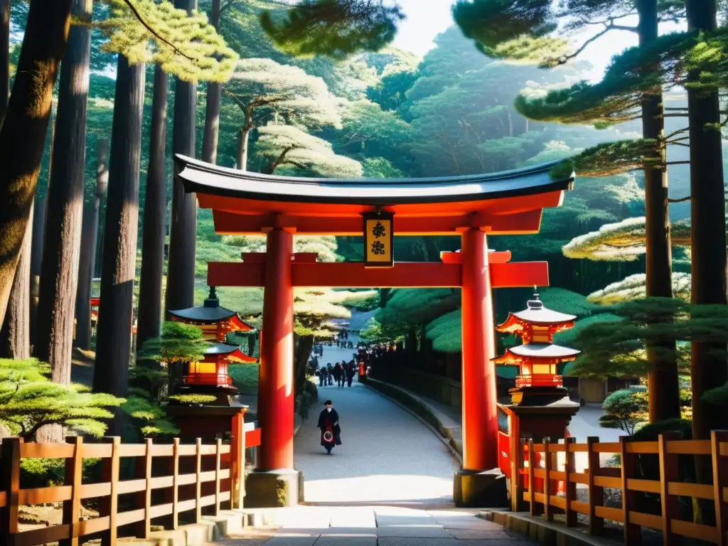 Vista detallada del santuario Fushimi Inari-taisha en Kyoto, Japón