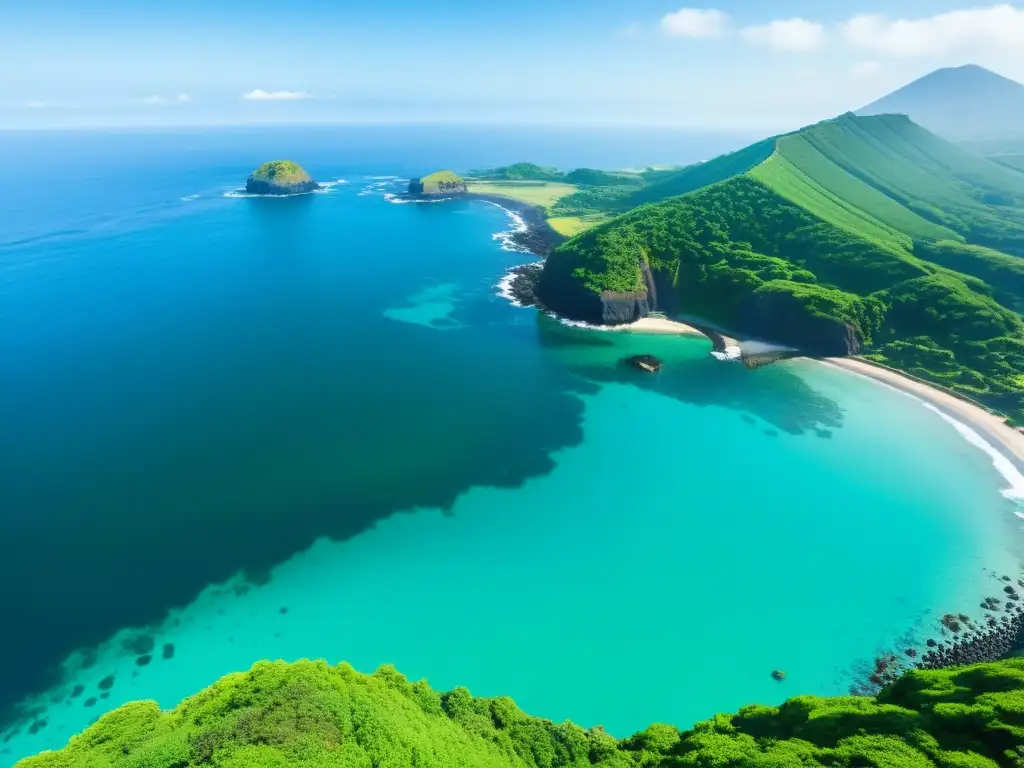 Vista espectacular de la costa de Jeju Island en Corea del Sur, un oasis de lujo en islas asiáticas