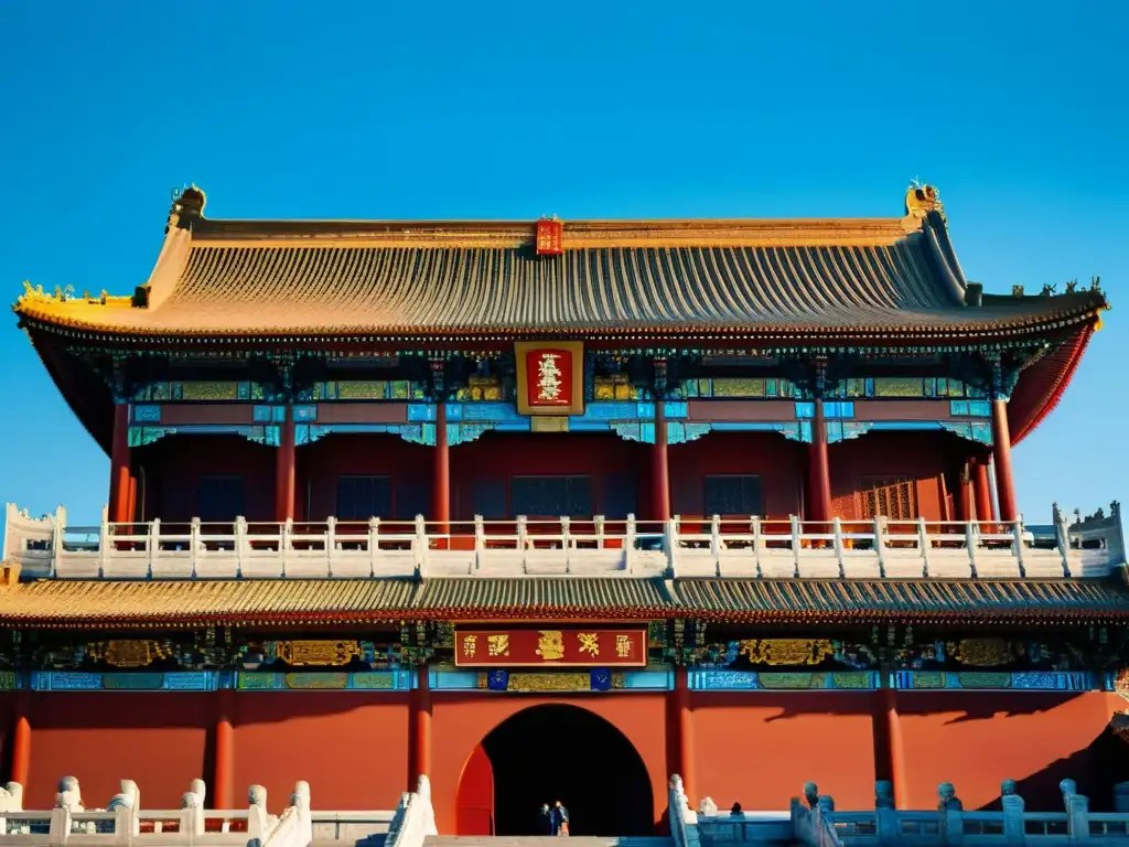 Vista impresionante de la majestuosa Ciudad Prohibida en Beijing, China, con detalles arquitectónicos y colores vibrantes