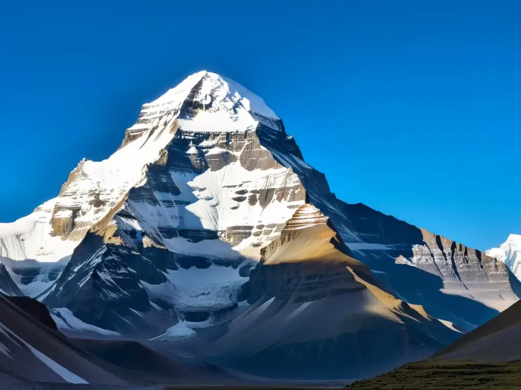 Vista impresionante del Monte Kailash, peregrinaciones Monte Kailash cultura asiática